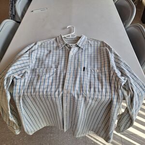 Abercrombie & Fitch Light Blue and White Plaid Button-Down Shirt